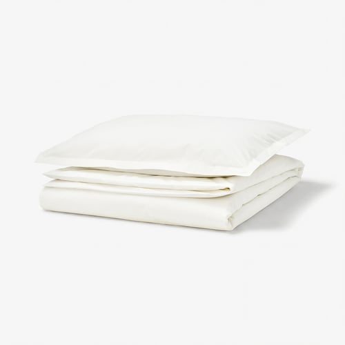 HAMPFLOCKEL 함프플로켈 이불커버+베개커버, 화이트, 150x200/50x80 cm