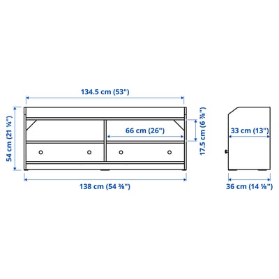 HAUGA 하우가 TV장식장, 베이지, 138x36x54 cm