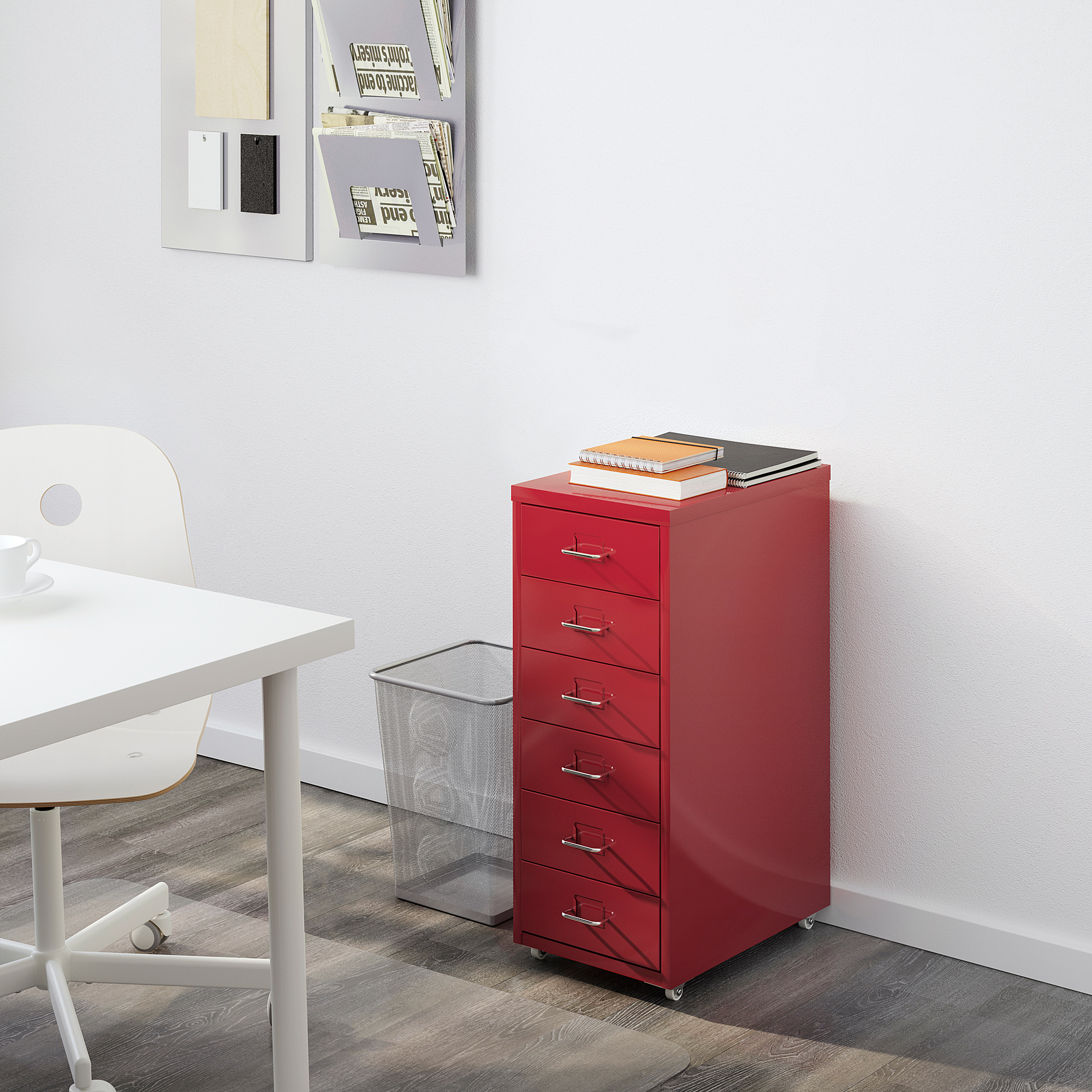 HELMER 헬메르 이동식서랍유닛, 레드, 28x69 cm IKEA