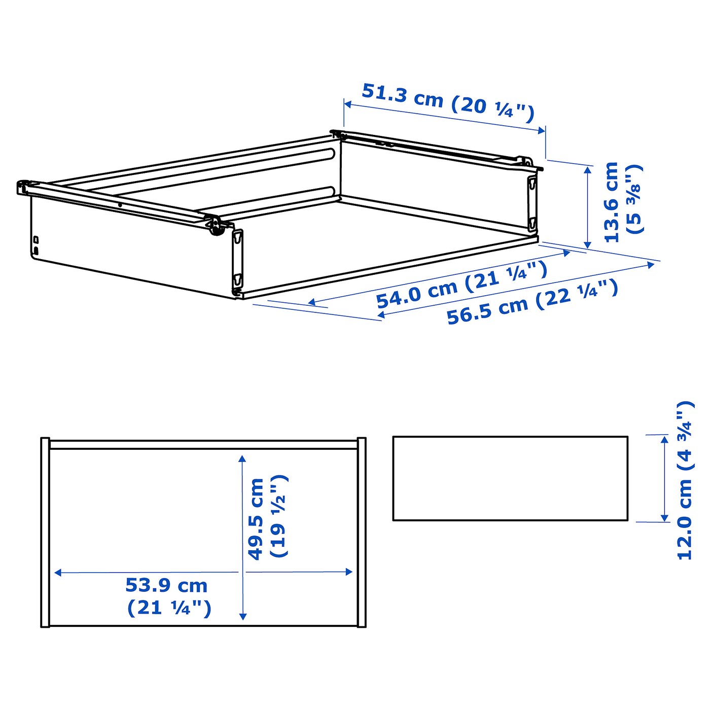 HJÄLPA 옐파 서랍(앞판 제외), 화이트, 60x55 cm - IKEA
