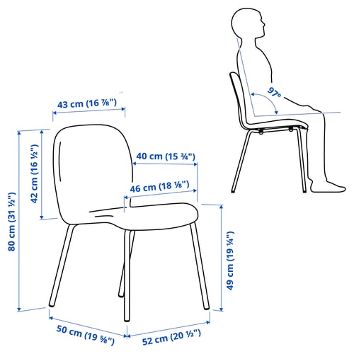 KARLPETTER 칼페테르 의자, 군나레드 미디엄그레이/세파스트 블랙