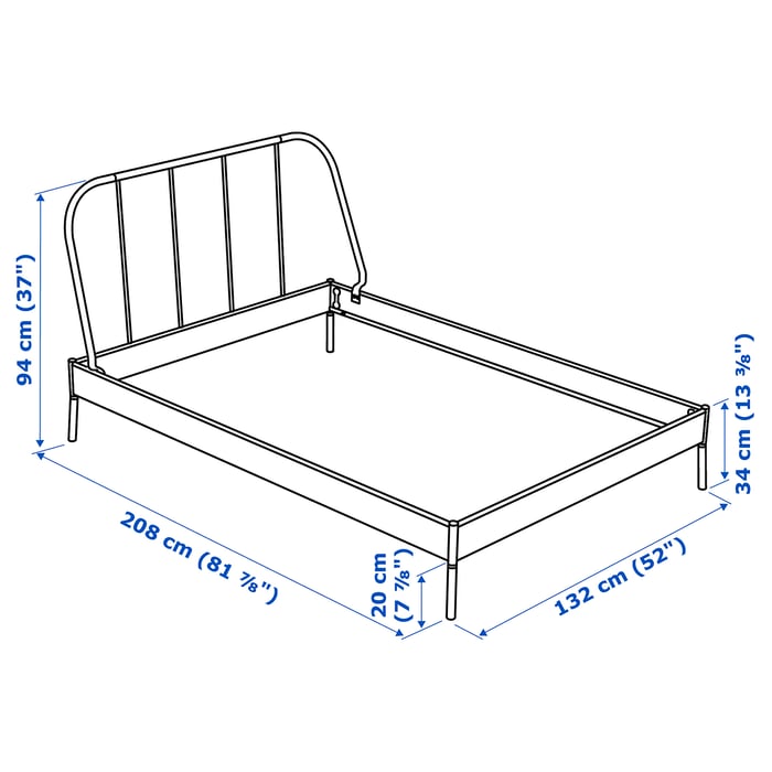 KOPARDAL 코파르달 침대프레임, 그레이/뢴세트, 120x200 cm IKEA