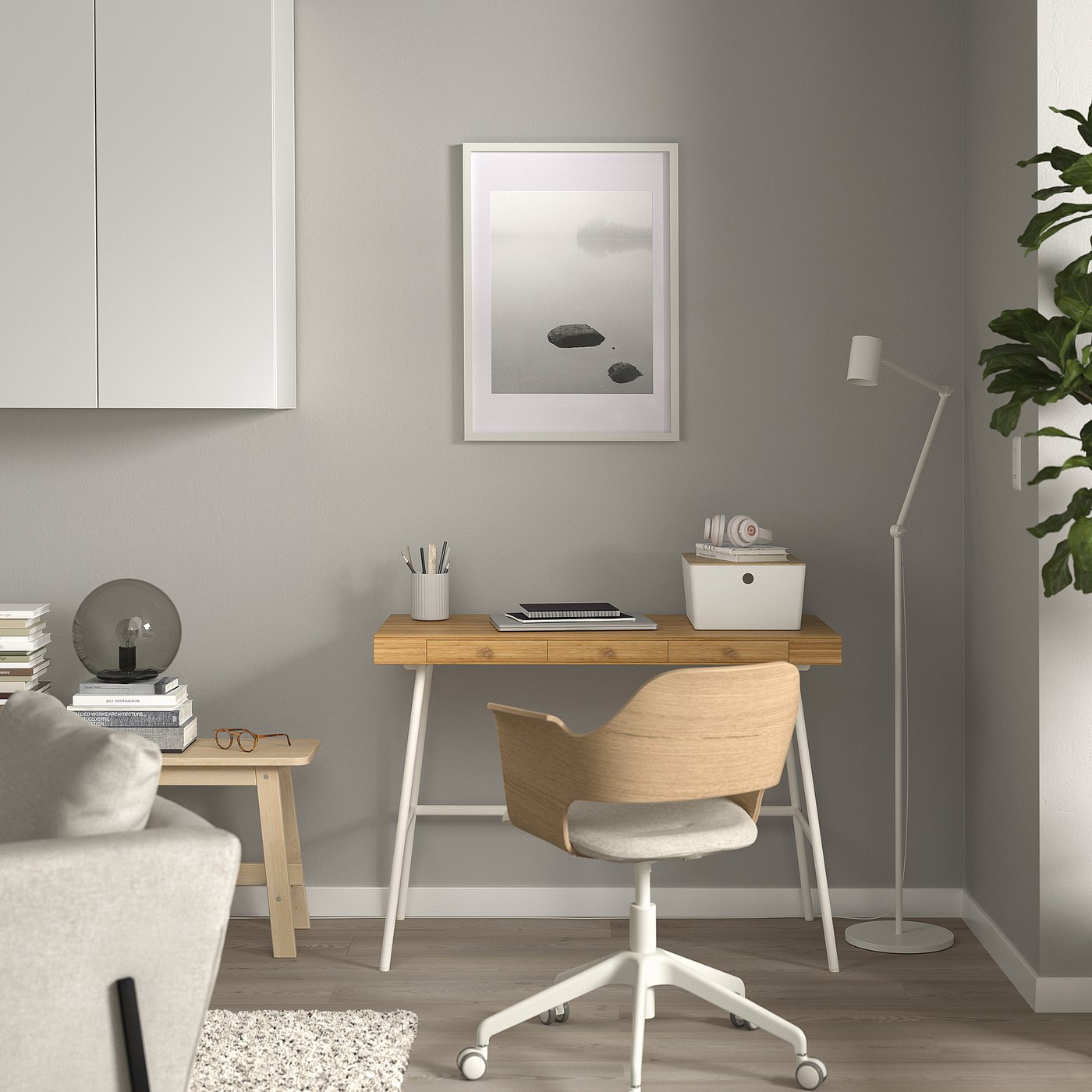 【美品】IKEA LILLÅSEN リルオーセン　バンブーデスク LILLÅSEN 릴로센 책상, 대나무, 102x49 cm - IKEA