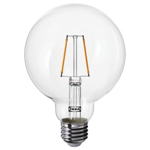 LUNNOM 룬놈 LED 전구 E26 150루멘, 구형 투명, 95 mm
