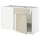 METOD 메토드 / MAXIMERA 막시메라 코너하부장+서랍, 선반, 화이트/하브스토르프 베이지, 128x68x80 cm