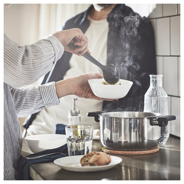 MIDDAGSMAT 미닥스마트 냄비+뚜껑, 유리/스테인리스, 3 l