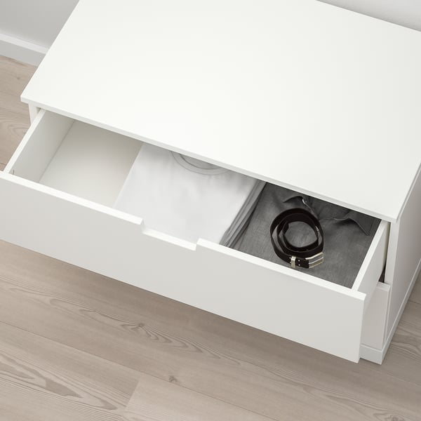 NORDLI 노르들리 2칸 서랍장, 화이트, 80x54 cm