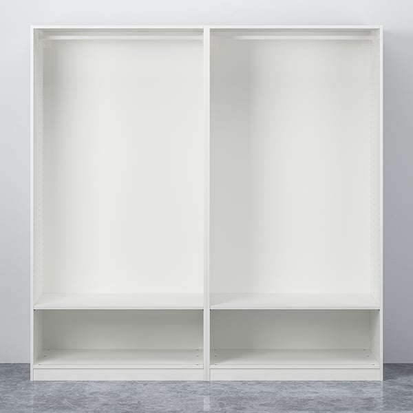 PAX 팍스 / FORSAND 포르산드 옷장, 화이트/화이트, 200x60x201 cm