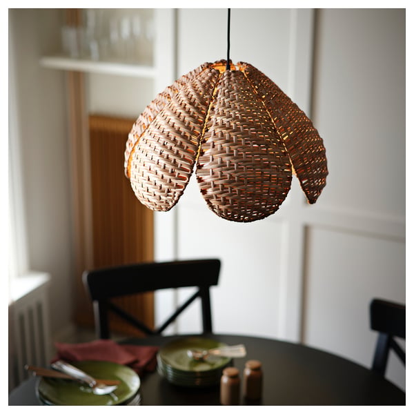 SANDKORN 산드코른 / HAVSDJUP 하브스디우프 펜던트등, 핸드메이드 라탄/블랙, 45 cm