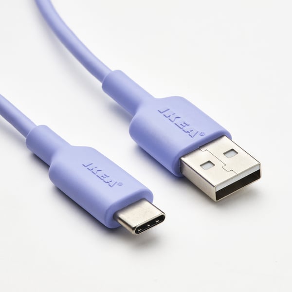 SITTBRUNN 시트브룬 USB-A to USB-C 케이블, 라일락, 1.0 m