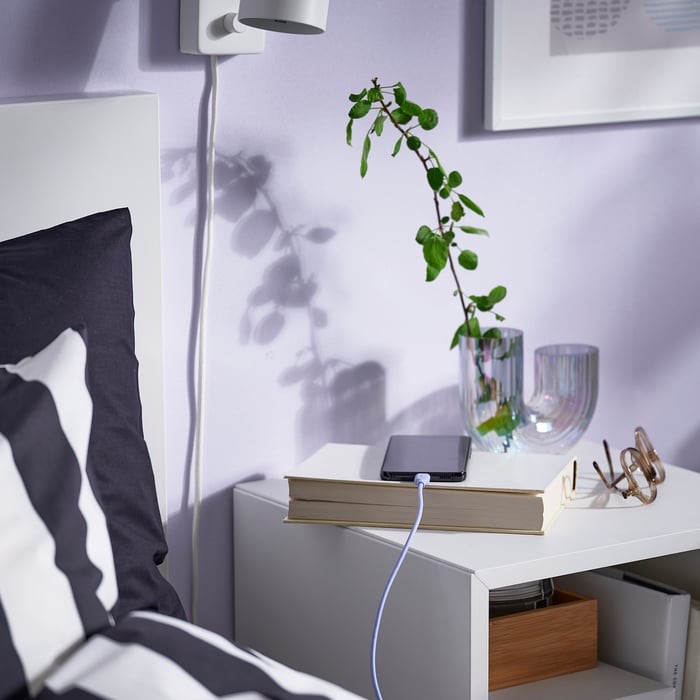 SITTBRUNN 시트브룬 USB-A to USB-C 케이블, 라일락, 1.0 m - IKEA