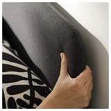 SLATTUM 슬라툼 쿠션형 침대프레임, 비슬레 다크그레이, 150x200 cm