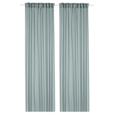 STENFRÖ 스텐프뢰 속커튼 한쌍, 터쿼이즈/., 145x250 cm