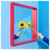 TURBOKASTANJ 투르보카스타니 거울, 레드, 75x75 cm