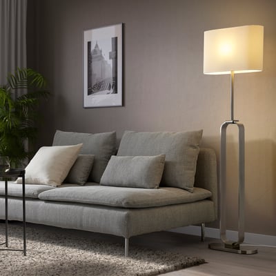 UPPVIND 우프빈드 플로어스탠드, 니켈 도금/화이트, 150 cm