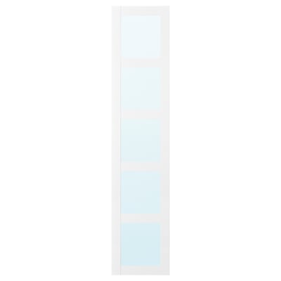 BERGSBO باب بمرآة مع مفصلات تغلق بهدوء, أبيض, ‎50x229 سم‏