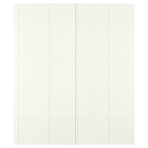 BERGSBO زوج أبواب سحّابة, أبيض, 200x236 سم