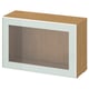 BESTÅ وحدة أرفف مع باب زجاجي, شكل السنديان Glassvik/أبيض/أخضر فاتح زجاج شفاف, ‎60x22x38 سم‏
