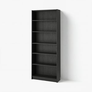 BILLY مكتبة, أسود شكل السنديان, 80x28x202 سم