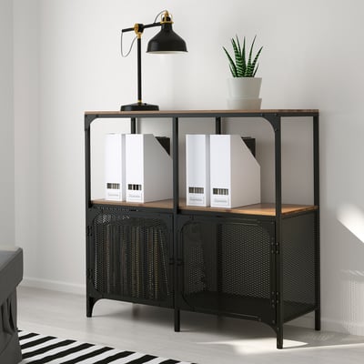 FJÄLLBO وحدة رفوف, أسود, ‎100x95 سم‏