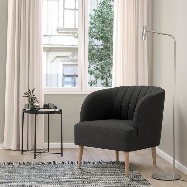 FULLÖSA كرسي بذراعين, رمادي غامق