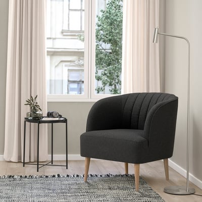 FULLÖSA كرسي بذراعين, رمادي غامق