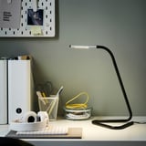 HÅRTE مصباح عمل LED, أسود/لون-فضي