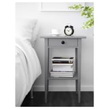 HEMNES طاولة سرير جانبية, رمادي مصبوغ, ‎46x35 سم‏