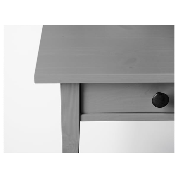 HEMNES طاولة سرير جانبية, رمادي مصبوغ, ‎46x35 سم‏