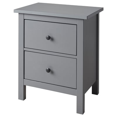 HEMNES خزانة بـدرجين, رمادي مصبوغ, ‎54x66 سم‏