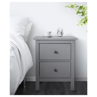 HEMNES خزانة بـدرجين, رمادي مصبوغ, ‎54x66 سم‏
