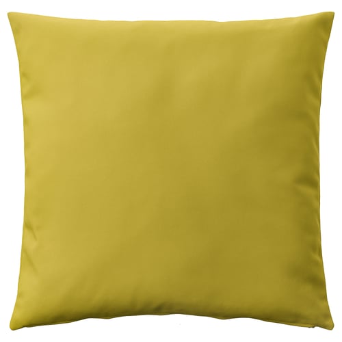 HJÄRTERÖ غطاء وسادة, أصفر- أخضر خارجي/داخل المنزل, 50x50 سم