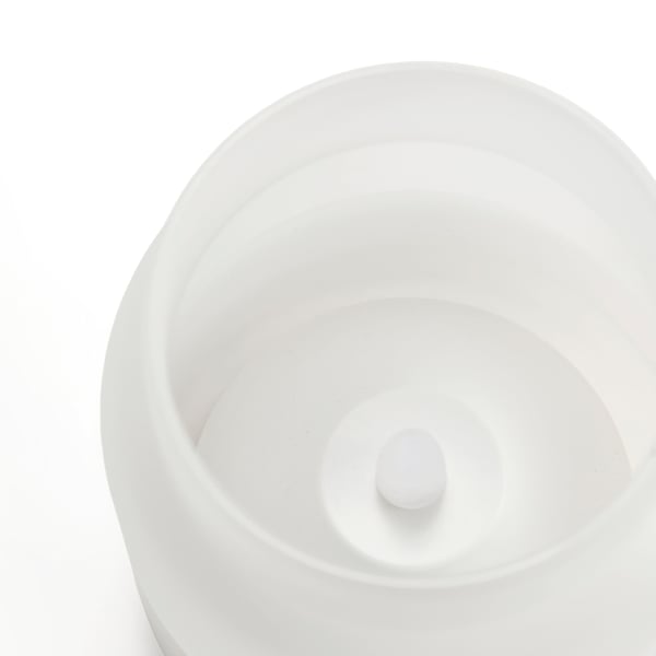 HJULMÖJA زينة طاولة LED, زجاج/يعمل بالبطارية أبيض