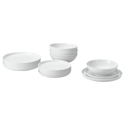 IKEA 365+ طقم تقديم من 18 قطعة., أبيض