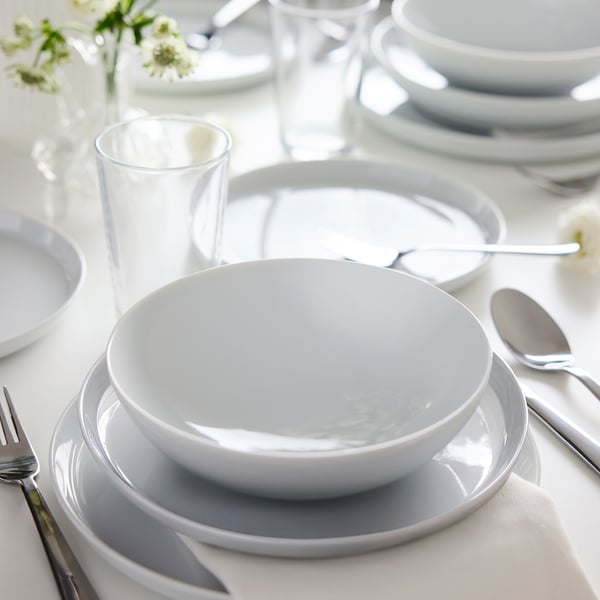 IKEA 365+ طقم تقديم من 18 قطعة., أبيض