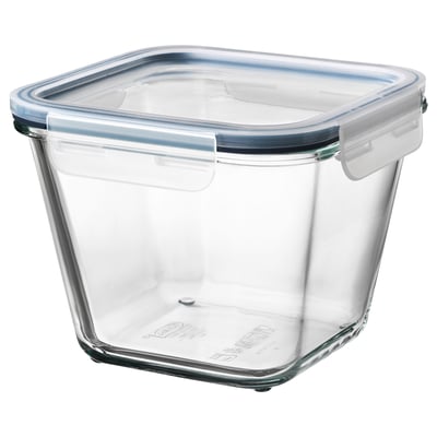IKEA 365+ حافظة طعام بغطاء, مربّع زجاج/بلاستيك, 1.2 ل