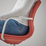 LÅNGFJÄLL كرسي اجتماعات بمساند ذراعين, Gunnared أحمر-برتقالي/أبيض