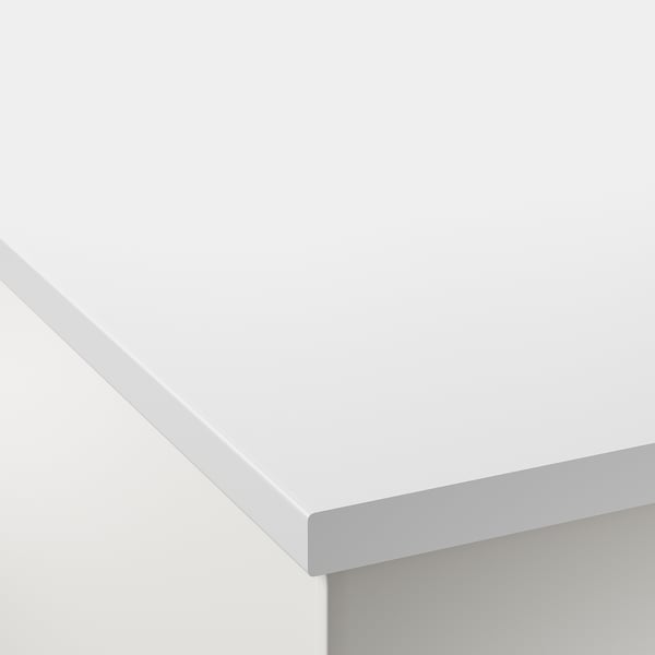LILLTRÄSK سطح عمل, أبيض/صفائح رقيقة, 123x2.8 سم