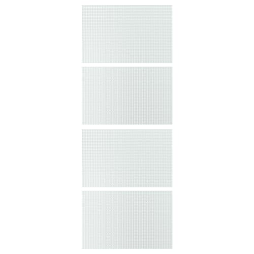 LUNDBRÄSMA 4 ألواح لهيكل باب سحّاب, زجاج مربعات, 75x201 سم