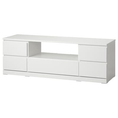 MALM طاولة تلفزيون, أبيض, ‎160x48 سم‏