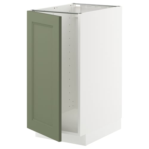 METOD خزانة قاعدة لحوض/فرز نفايات, أبيض/Axstad رمادي-أخضر, 40x60 سم
