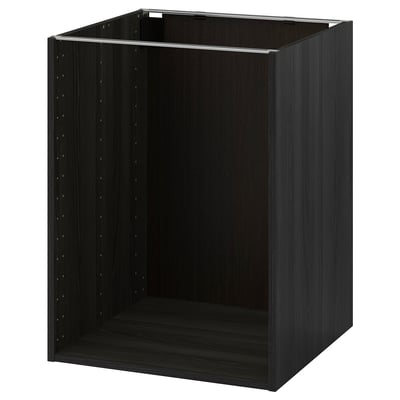 METOD هيكل خزانة قاعدة, مظهر الخشب أسود, ‎60x60x80 سم‏