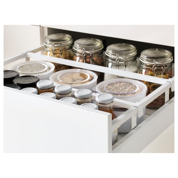 METOD / MAXIMERA خزانة قاعدة 4 واجهات/4 أدراج, أبيض/Lerhyttan أسود, 80x60 سم
