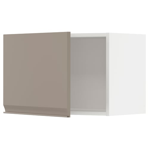 METOD خزانة حائط, أبيض/Upplöv بيج غامق مطفي, 60x40 سم