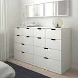 NORDLI خزانة مع 12 درج, أبيض, ‎160x99 سم‏