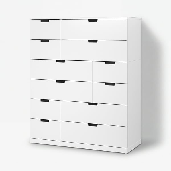 NORDLI خزانة مع 12 درج, أبيض, 120x145 سم