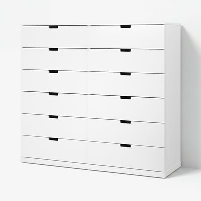NORDLI خزانة مع 12 درج, أبيض, ‎160x145 سم‏