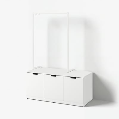 NORDLI خزانة بـ 3 أدراج, أبيض, ‎120x169 سم‏