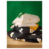 ÖGONLOCKSMAL طقم شرشف سرير لمهد 3 قطع, زهرة أبيض/أصفر, ‎60x120 سم‏