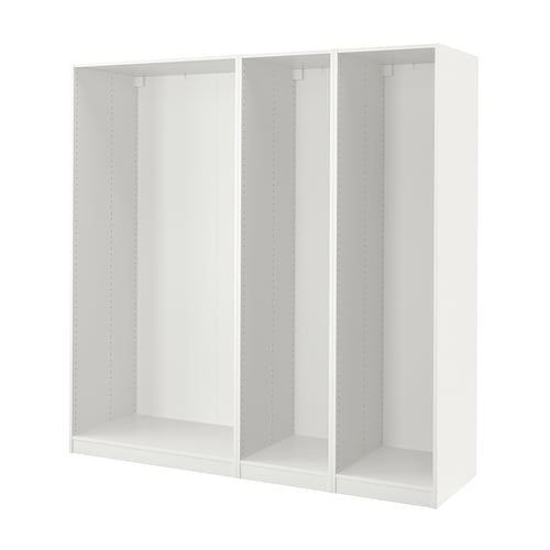 PAX 3 هياكل دولاب ملابس, أبيض, 200x58x201 سم